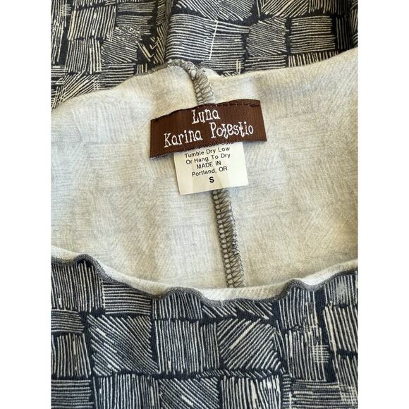 Luna Karina Potestio Dress Women’s S Black Sleeveless Cotton Abstract Tie Artsy - Picture 4 of 6